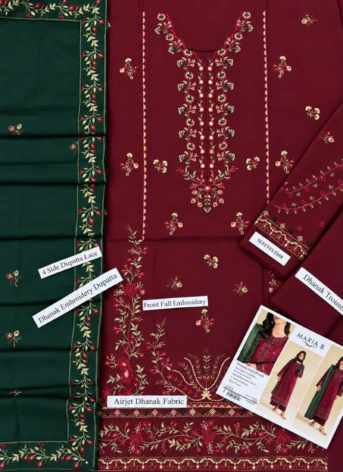 MariaB Dhanak by Libas e Khas MB-2701 | Unstitched 3Piece Embroidered Winter Collection 2026 3 MariaB Dhanak by Libas e Khas MB-2701 | Unstitched 3Piece Embroidered Winter Collection 2026 - Image 2