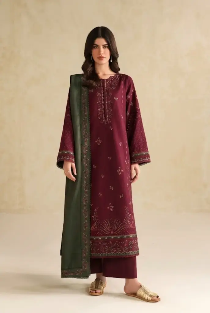 MariaB Dhanak by Libas e Khas MB-2701 | Unstitched 3Piece Embroidered Winter Collection 2026 4 mariab-embroidered-winter-dhanak-winter-sale-collections-2026